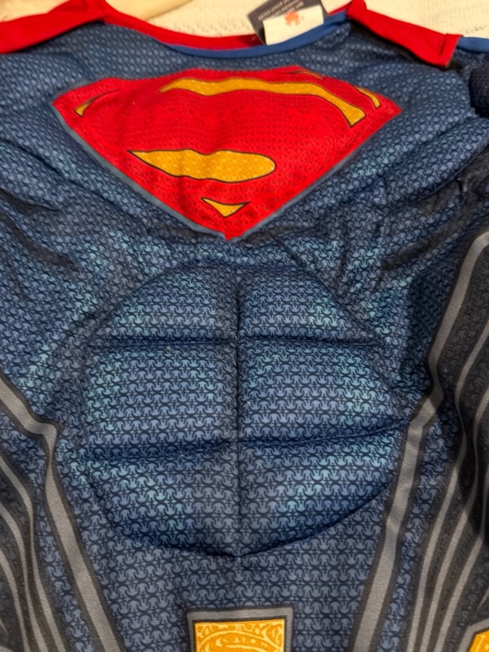 Kids Superhero Jumpsuit Costume with Red Cape - Blue & Red - Picture 2 of 3